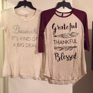 2 “Cute Saying” Shirt bundle!